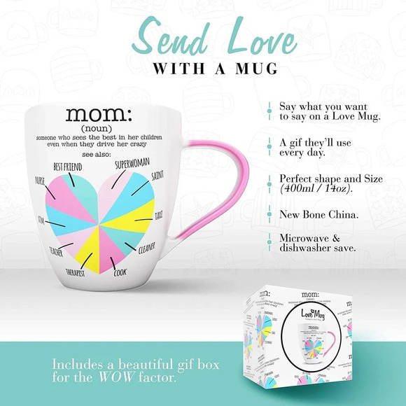 Love Mug: Mom Mug, Gifts For Mom Birthday Present - Picture 3 of 5
